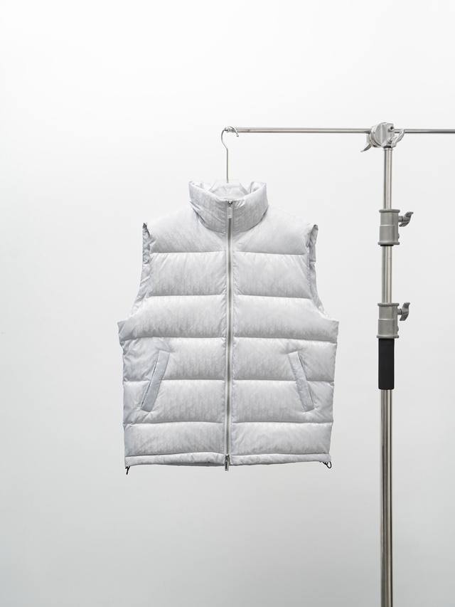 Dior Dior letter pattern unisex vest down jacket size 46 48 50 52 54 56 white
