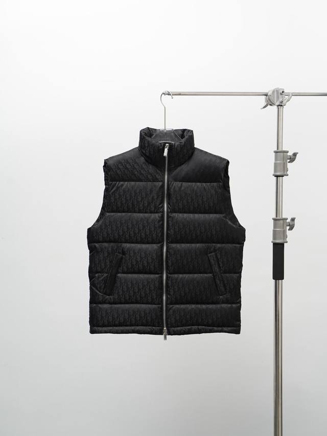 Dior Dior letter pattern unisex vest down jacket size 46 48 50 52 54 56 black