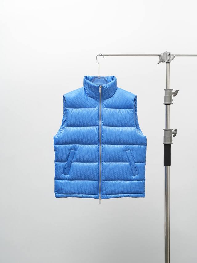 Dior Dior letter pattern unisex vest down jacket size 46 48 50 52 54 56 sky blue