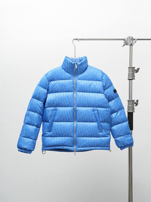 Spot Dior Dior letter pattern unisex down jacket blue number 46 48 50 52 54 56
