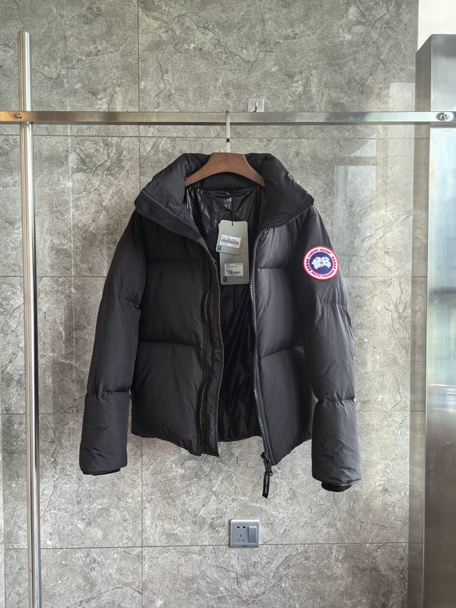 E2802 Lawrence puffer jacket, men's stand-up collar down jacket. Color: Black De