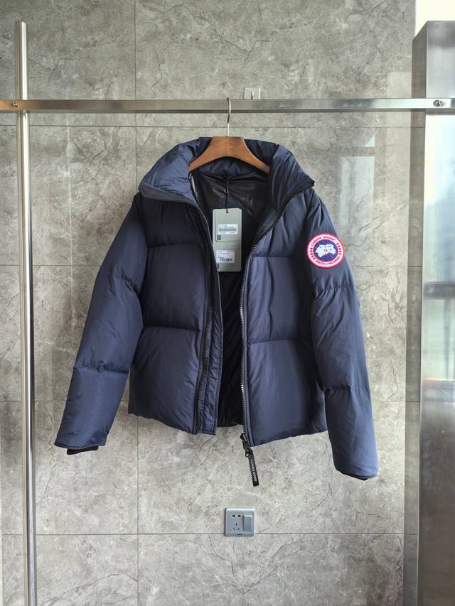 E2802 Lawrence puffer jacket, men's stand-up collar down jacket. Color: Blue Det