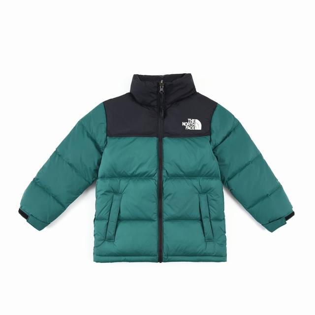 Dark green The North Face 1996 Nuptse Tnf children's outdoor down jacket, a mus