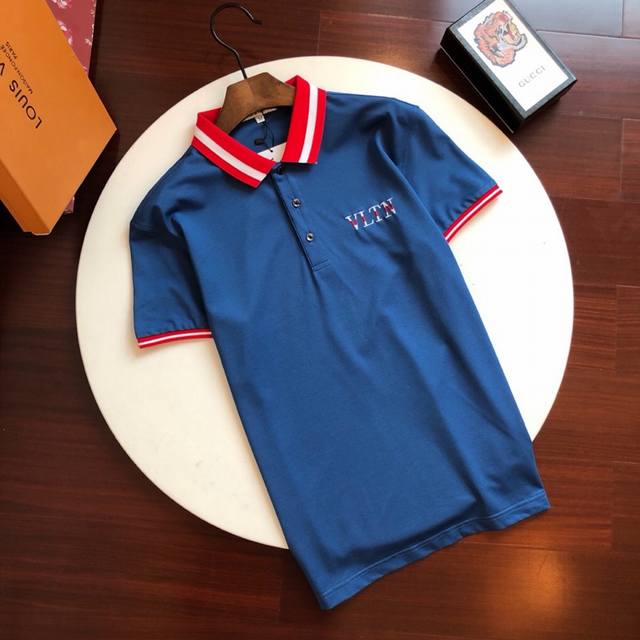 Extremely good Valentino Vltn - New lapel short-sleeved secret pearl mercerized