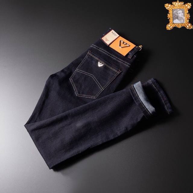 Armani men's new fall Korean-style denim pants, made from imported fabric for a