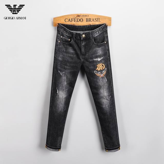 Armani Armani's new autumn men's jeans, cool boy trendy brand, slim straight leg