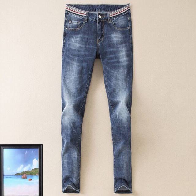 Dg Men's spring/summer casual jeans. Featured in the official brochure, this hig