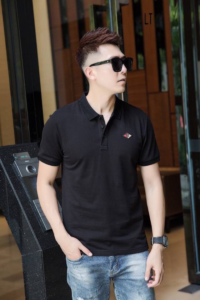 Burberry's new short-sleeved bottoming shirt, polo shirt, bottoming T-shirt, lux