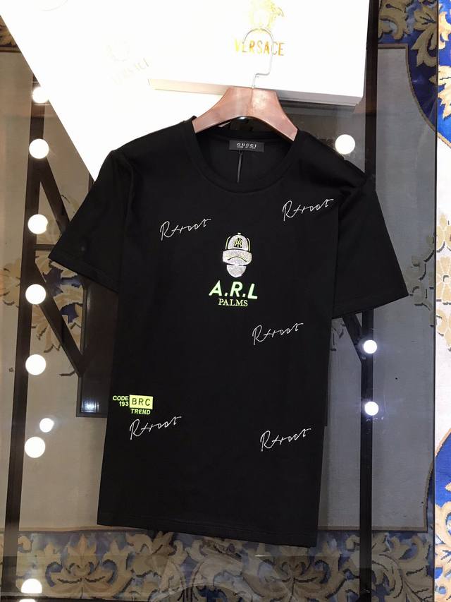 pp2680 Spring and summer new T-shirt short sleeve high-end quality double mercer