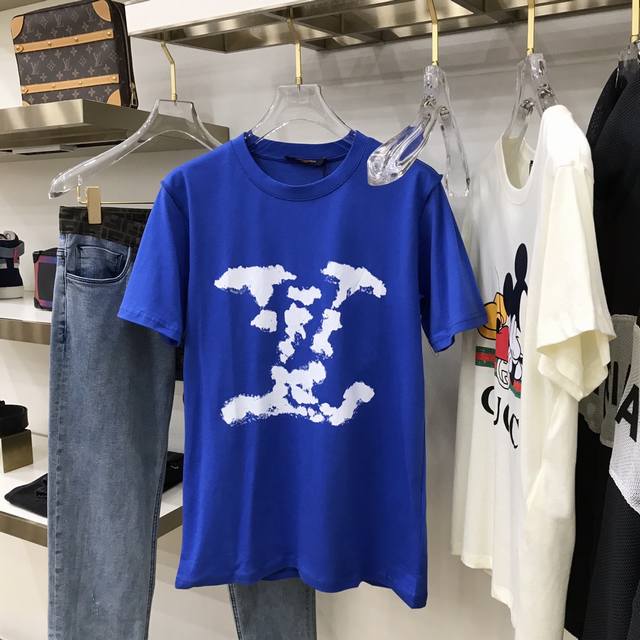 Donkey brand signature style, cloud 3D print short-sleeved T-shirt, summer trav