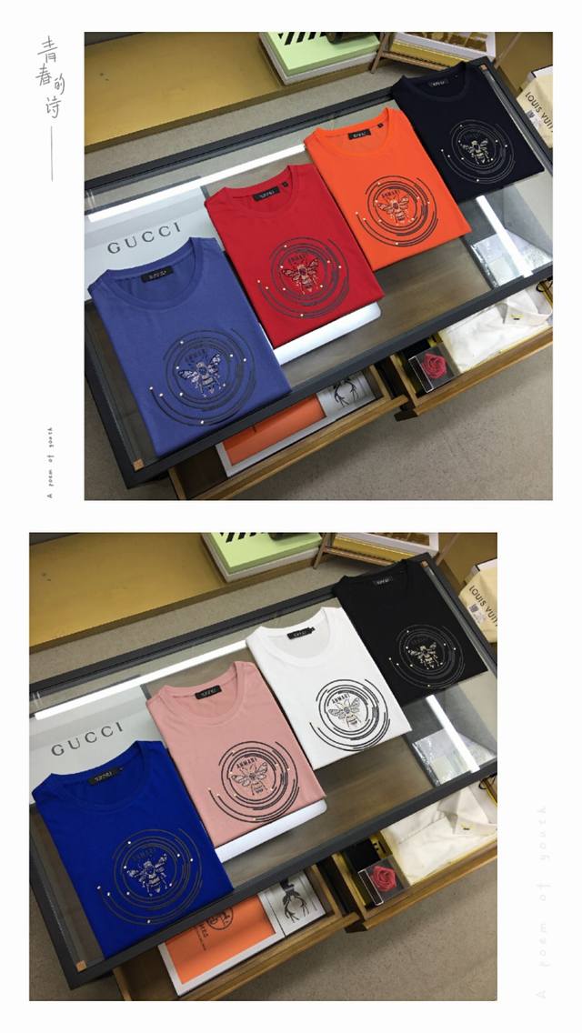 Hot new Gu.Ci summer clothing is full of fashion style, the latest letter embroi