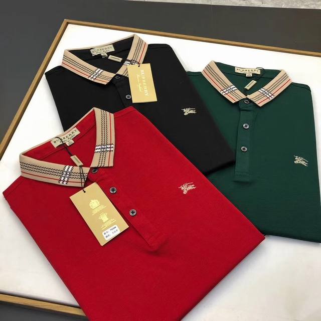 Burberry's original, high-quality polo shirts are minimalist and stylish, featur