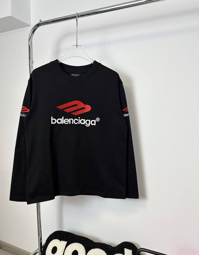 Style number: Hmy161# Balenciaga classic 3M letter embroidered round neck long-