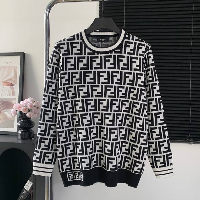 Style No.: M111 Fendi all-over logo sweater The latest round-neck design for au
