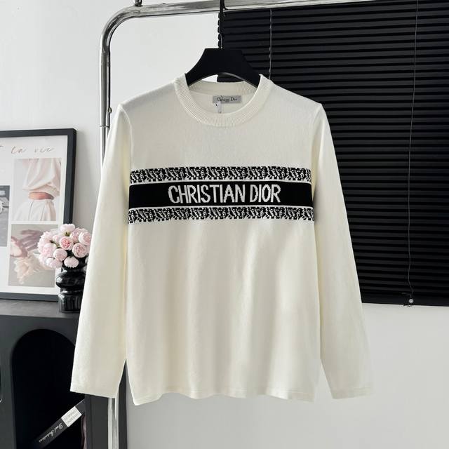 Style number: M107 Dior jacquard round neck sweater High-quality Italian import