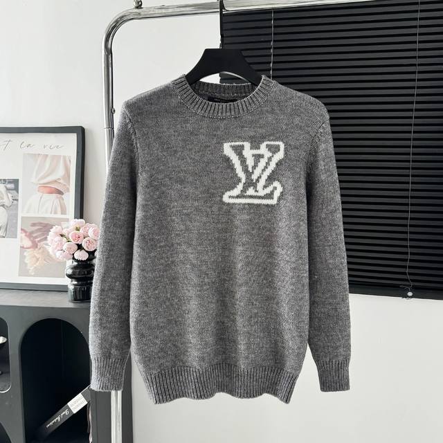 Style number: M106 Lv Louis jacquard round neck sweater High-quality Italian im