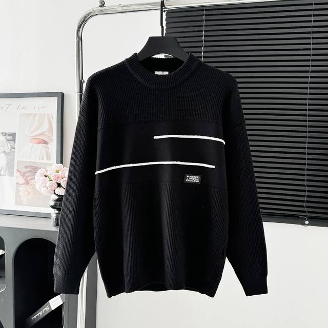 Style number: M105 Burberry crew neck sweater High-quality Italian imported fab