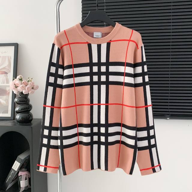 Style No.: M51 Burberry striped knitted sweater autumn and winter round neck la