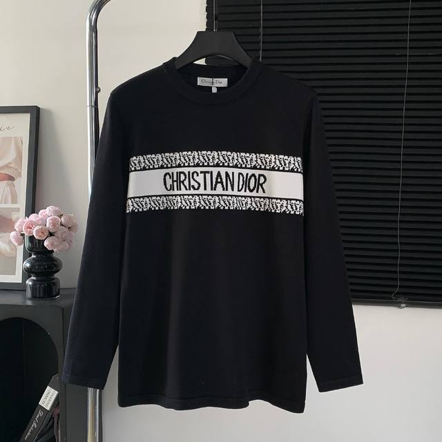 Style number: M107 Dior jacquard round neck sweater High-quality Italian import