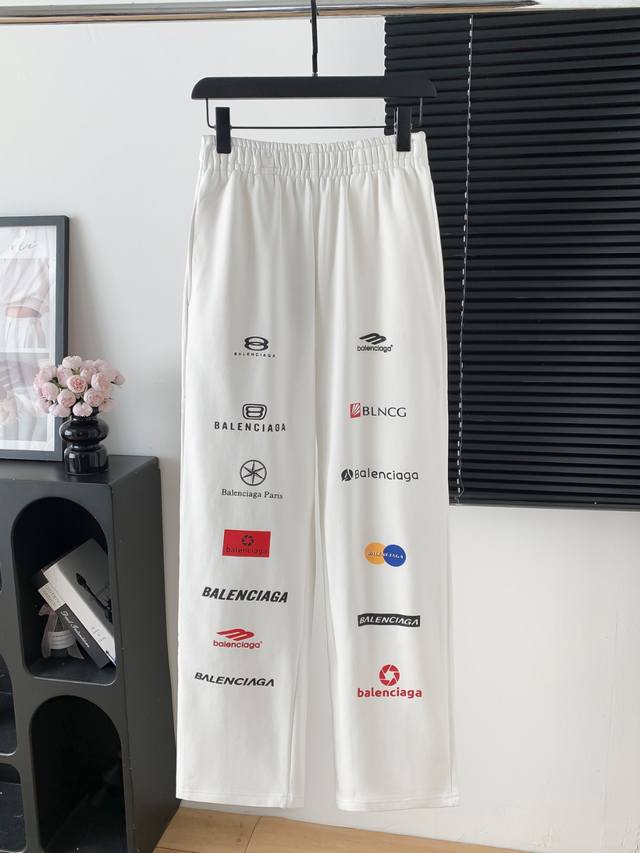 Style: B02 Balenciaga printed straight-leg sweatpants Made of 400g pure cotton