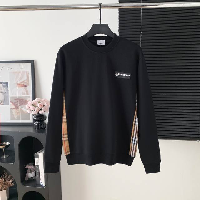 Style number: A91 Burberry Ribbon Leather Label Round Neck Sweatshirt The fabri