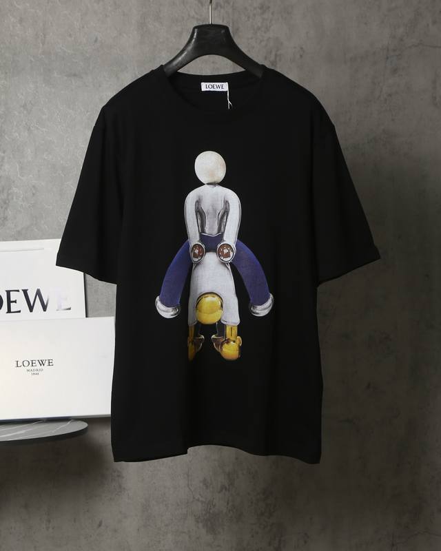 Loewe*LoeweLoewe*Loewe printed cartoon doll embroidered short-sleeved T-shirt wi