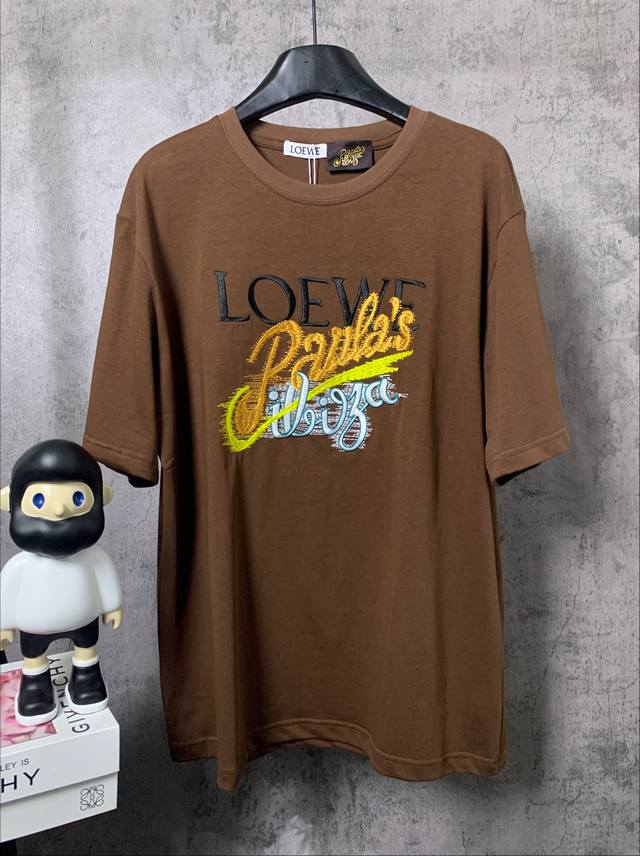 Loewe*LoeweLoewe*Loewe summer series holiday embroidered short-sleeved T-shirt-