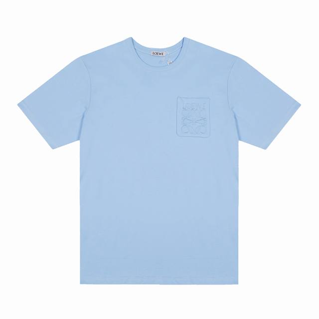 Loewe*LoeweLoewe*Loewe pocket logo embroidered short-sleeved T-shirt- Customized