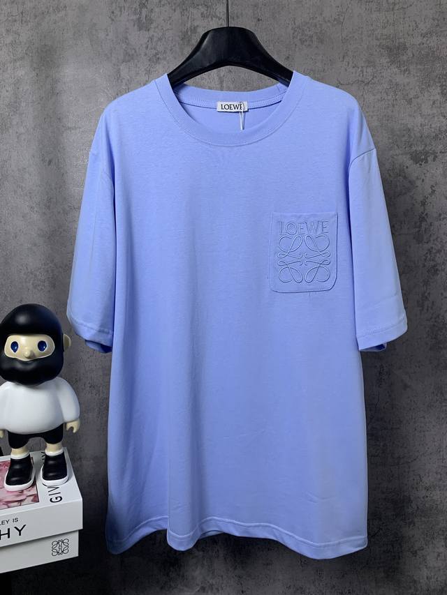 Loewe*LoeweLoewe*Loewe pocket logo embroidered short-sleeved T-shirt- Customized