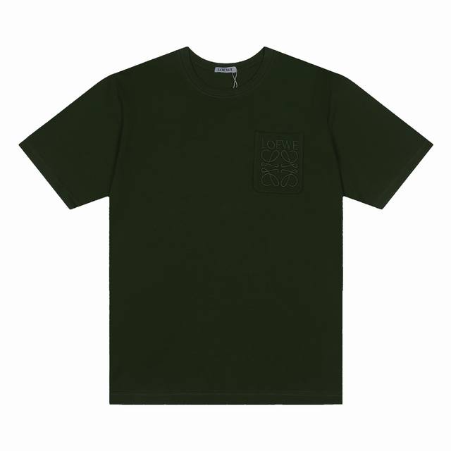Loewe*LoeweLoewe*Loewe pocket logo embroidered short-sleeved T-shirt- Customized