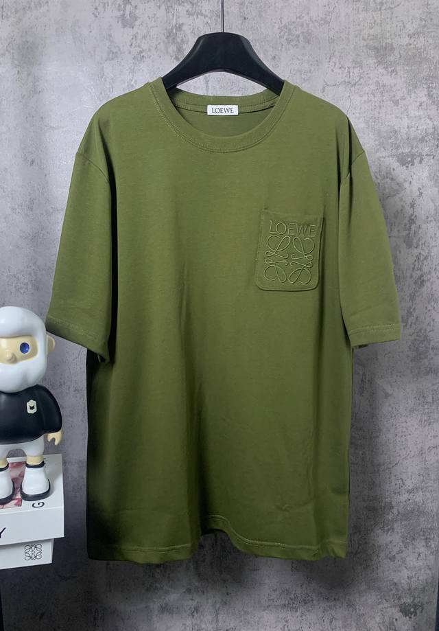 Loewe*Loewe Loewe*Loewe pocket logo embroidered short-sleeved T-shirt - Customiz