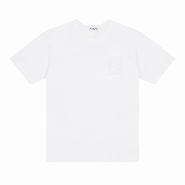 Loewe*LoeweLoewe*Loewe pocket logo embroidered short-sleeved T-shirt- Customized
