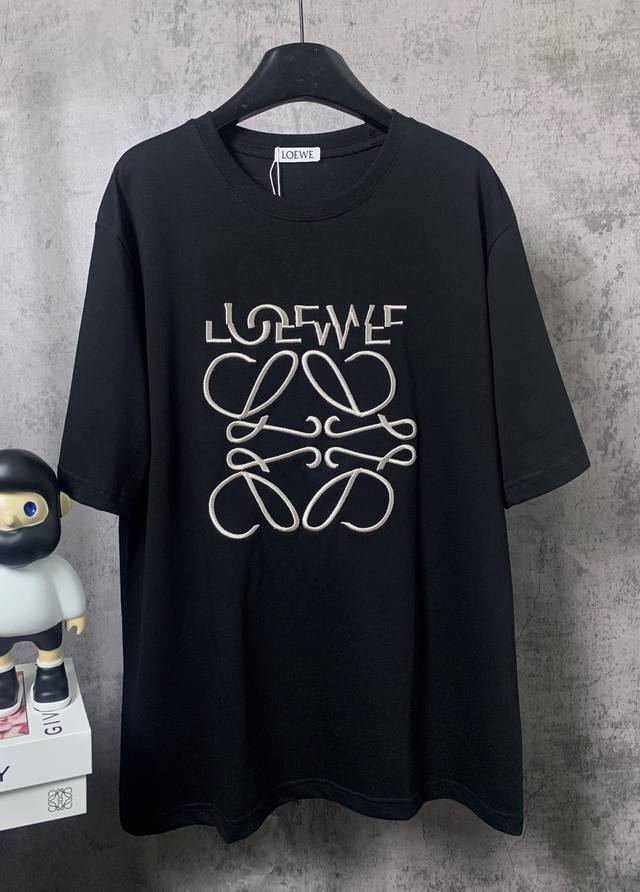 Loewe*LoeweLoewe*Loewe dislocated logo embroidered short-sleeved T-shirt- Custom