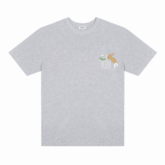 Loewe*LoeweLoewe*Loewe embroidered rabbit short-sleeved T-shirt- Customized 260g