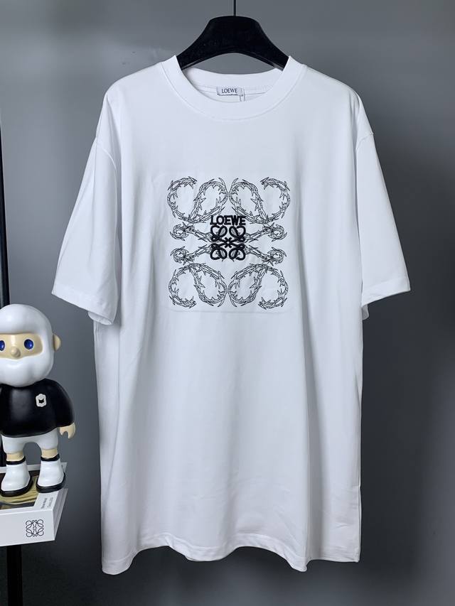 Loewe*LoeweLoewe*Loewe gradient embroidery round neck short-sleeved T-shirt- Cus