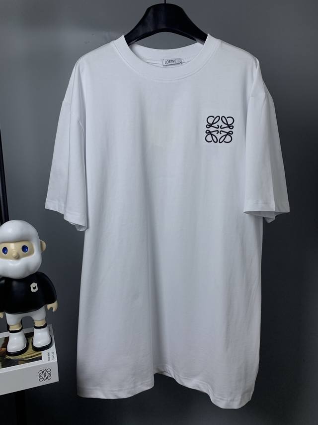 Loewe*Loewe classic embroidered small logo round neck short-sleeved T-shirt high