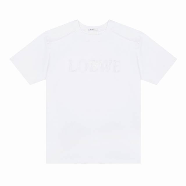 Loewe* Loewe 25Ss new embroidered letter Logo couple short-sleeved T-shirt - Cus