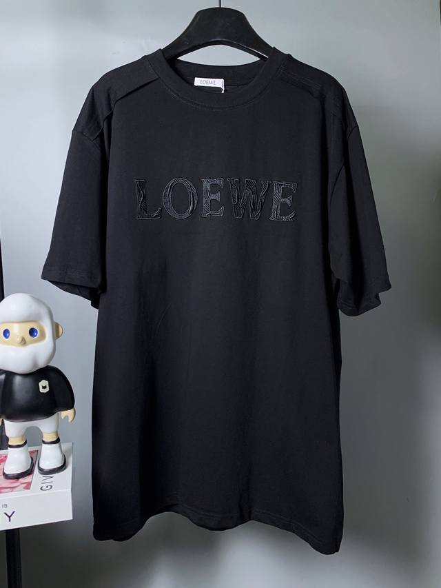 Loewe* Loewe 25Ss new embroidered letter Logo couple short-sleeved T-shirt - Cus