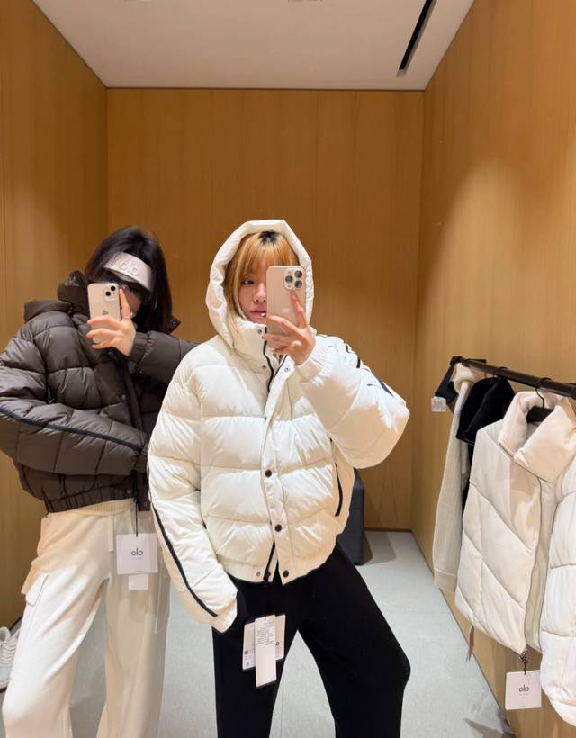 Genuine p-grade Alo Yoga striped webbing down jacket Jacket Alo Yoga Aspen Love