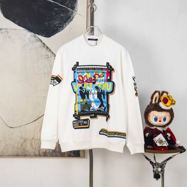 Zp Version [Exclusive Supply] Lv Louis Vuitton Musician Print Crew Neck Sweatshi