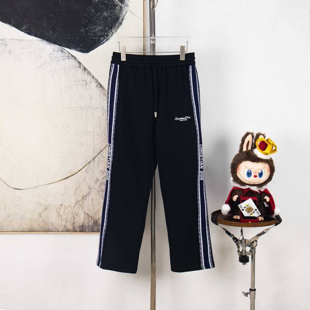 Zp Version [Exclusive Offer] Dior small-logo embroidered side webbing straight-l