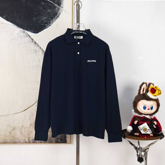 Zp Version [Exclusive] Miumiu* Miu Miu 25 new chest logo lapel piqu