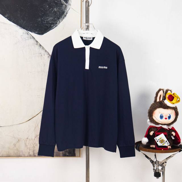 Zp Version [Exclusive] Miumiu* Miu Miu 25 new chest logo lapel piqu