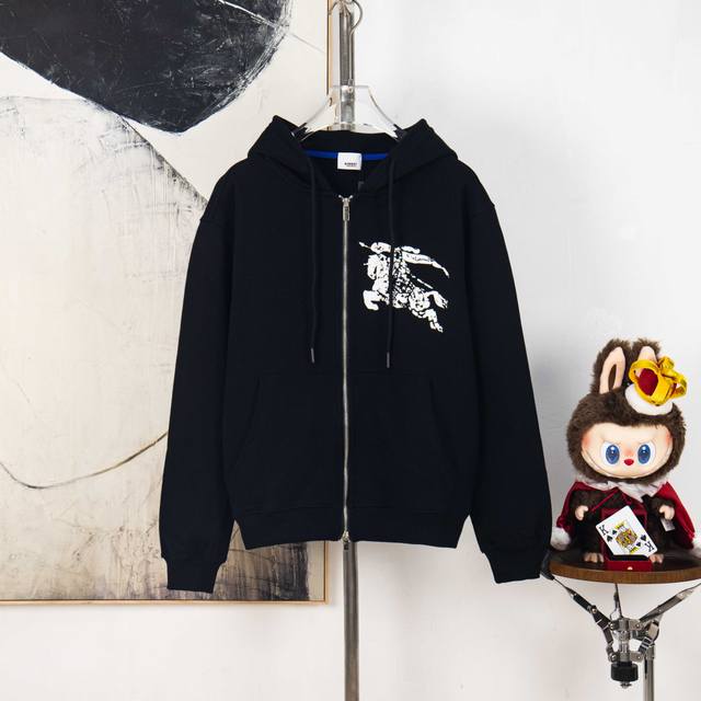 Zp version [Exclusive Supply] Burberry chest foam warhorse double pull zipper ho