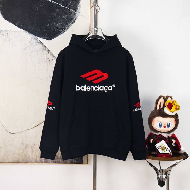 Zp Version [Exclusive Supply] Balenciaga Paris 3M Logo Embroidered Drawstring Ho