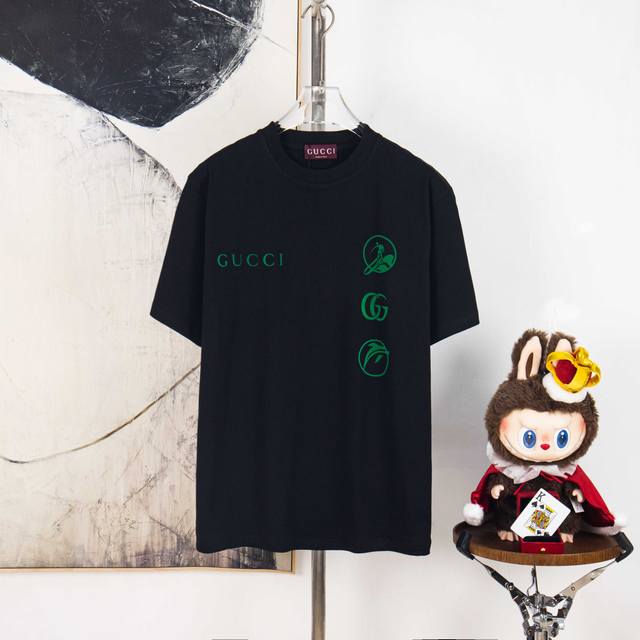 Zp version [Exclusive Supply] Gucci 300g round neck short-sleeved T-shirtBrand c