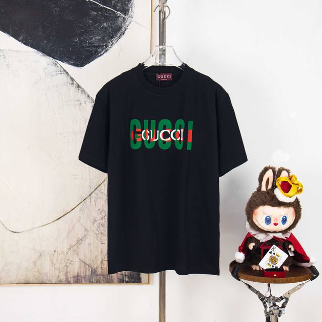 Zp version [Exclusive Supply] Gucci 300g round neck short-sleeved T-shirtBrand c