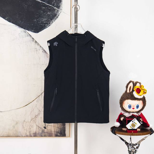 Zp version [Exclusive Supply] Descente 2025 new laminated logo couple hooded ves