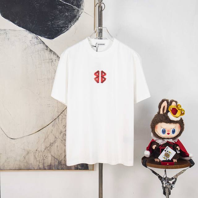 Zp version [Exclusive Supply] Balenciaga 300g round neck short-sleeved T-shirtBr