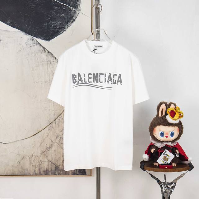 Zp version [Exclusive Supply] Balenciaga 300g round neck short-sleeved T-shirtBr
